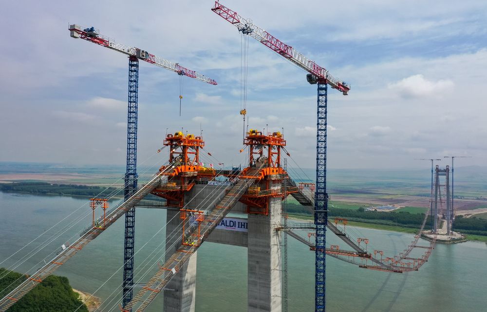 VIDEO: Cum au avansat lucrările la podul suspendat de la Brăila - Poza 1