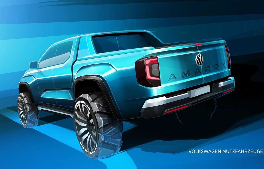 Volkswagen prezintă schițe noi cu exteriorul pick-up-ului Amarok - Poza 3