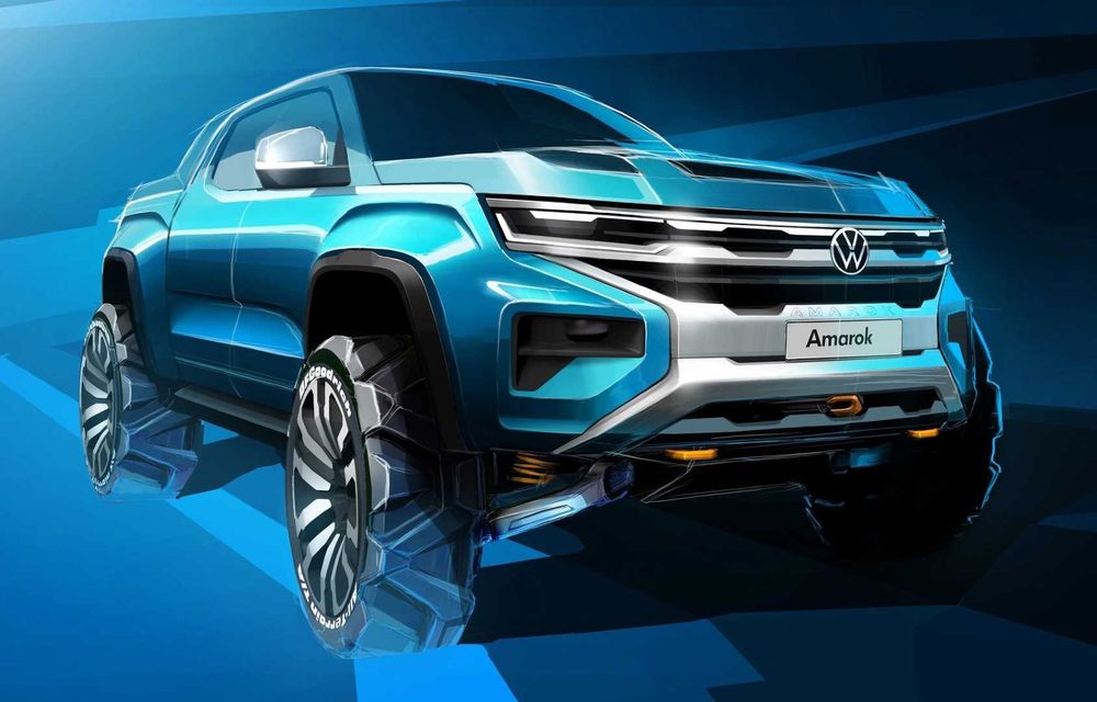 Volkswagen prezintă schițe noi cu exteriorul pick-up-ului Amarok - Poza 1