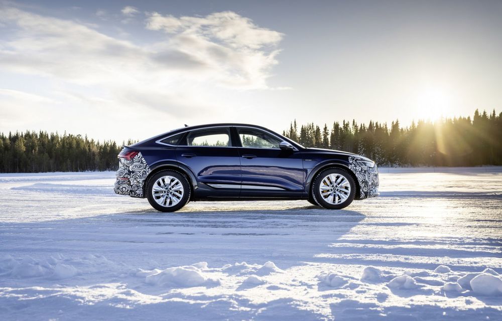 OFICIAL: Imagini cu viitorul Audi e-tron Sportback facelift în timpul testelor de iarnă - Poza 14