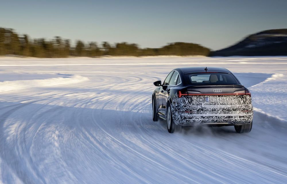 OFICIAL: Imagini cu viitorul Audi e-tron Sportback facelift în timpul testelor de iarnă - Poza 17