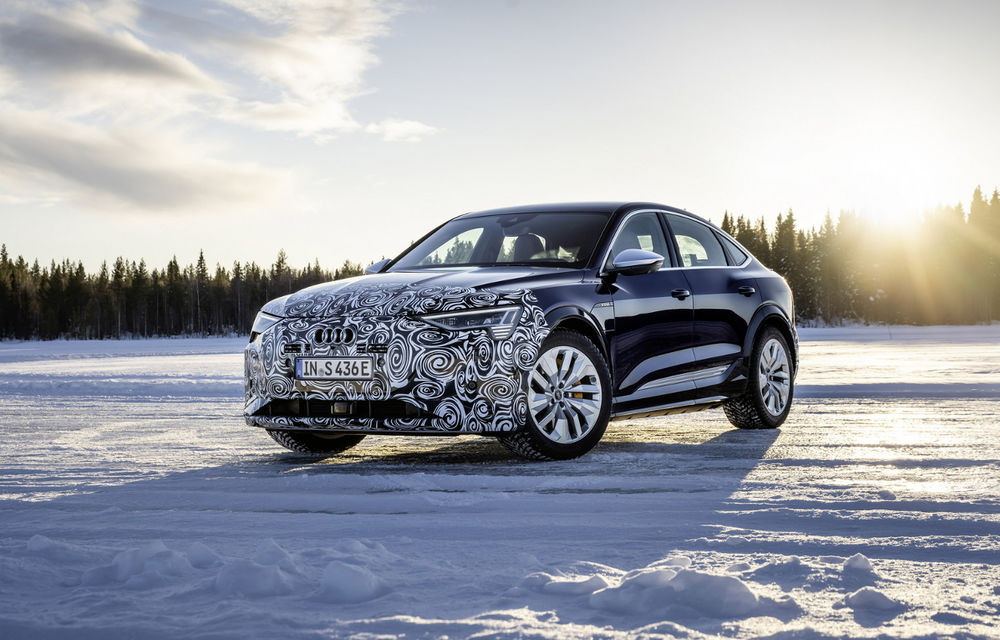 OFICIAL: Imagini cu viitorul Audi e-tron Sportback facelift în timpul testelor de iarnă - Poza 1