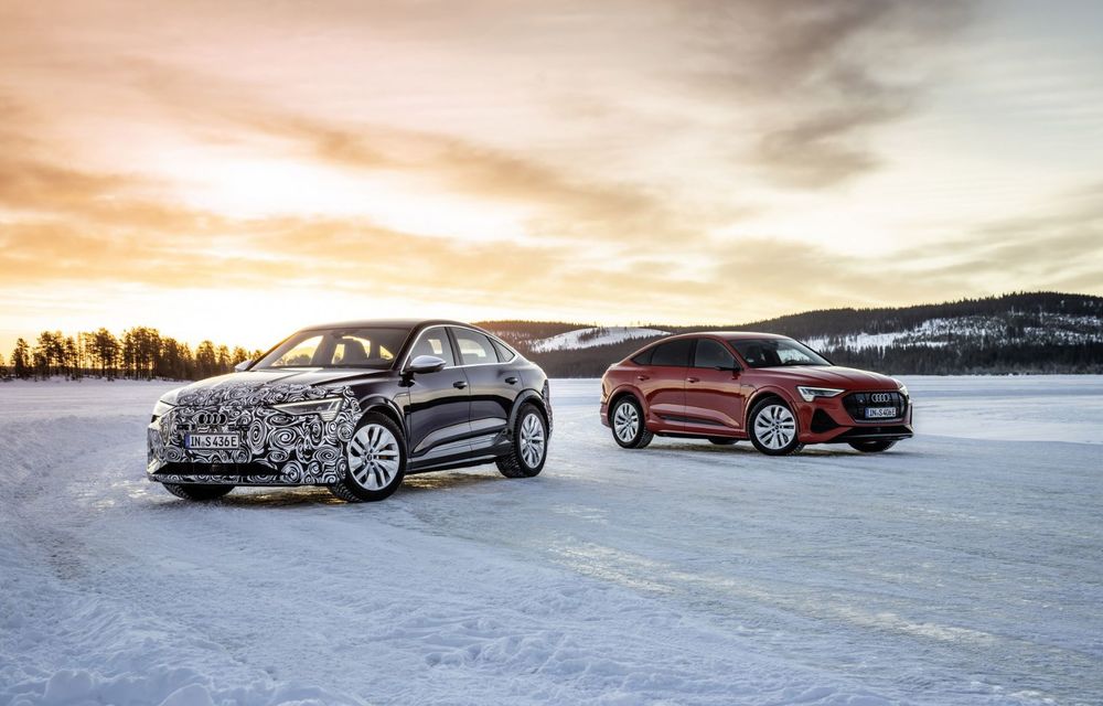OFICIAL: Imagini cu viitorul Audi e-tron Sportback facelift în timpul testelor de iarnă - Poza 2