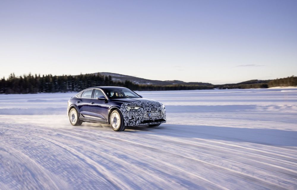 OFICIAL: Imagini cu viitorul Audi e-tron Sportback facelift în timpul testelor de iarnă - Poza 5