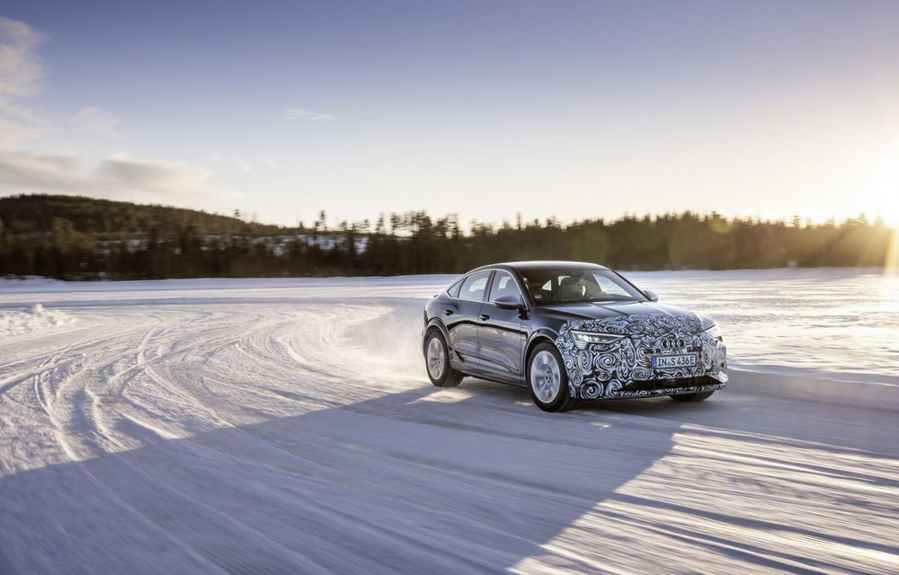 OFICIAL: Imagini cu viitorul Audi e-tron Sportback facelift în timpul testelor de iarnă - Poza 8