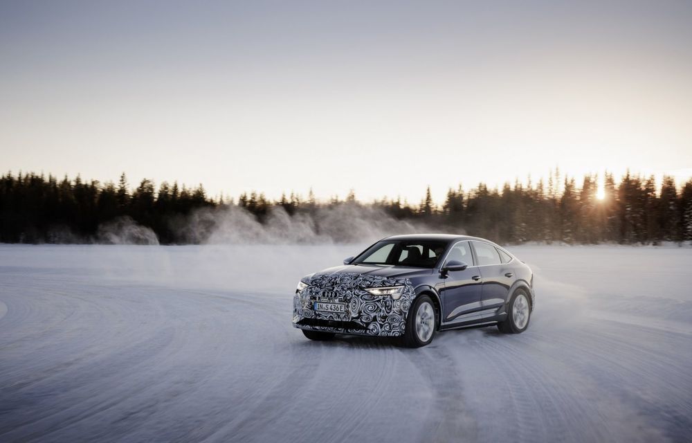OFICIAL: Imagini cu viitorul Audi e-tron Sportback facelift în timpul testelor de iarnă - Poza 7