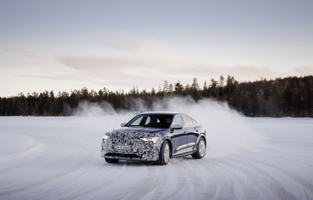 OFICIAL: Imagini cu viitorul Audi e-tron Sportback facelift în timpul testelor de iarnă - Poza 6