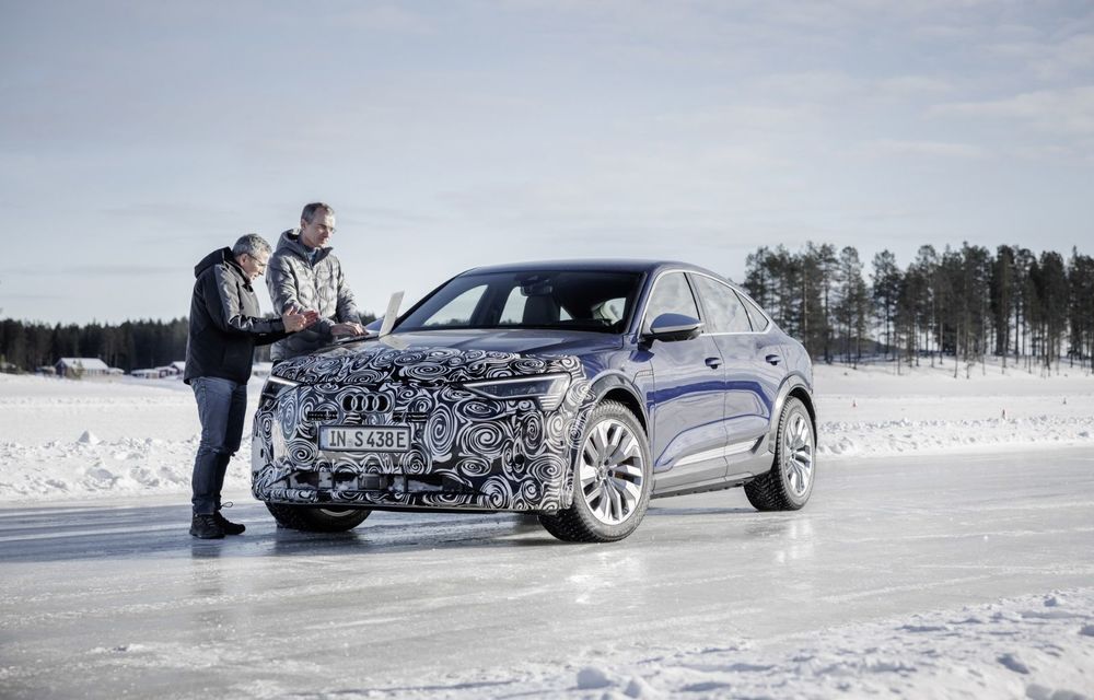 OFICIAL: Imagini cu viitorul Audi e-tron Sportback facelift în timpul testelor de iarnă - Poza 11