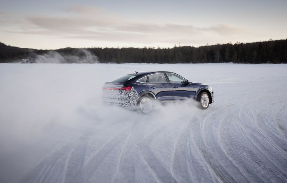 OFICIAL: Imagini cu viitorul Audi e-tron Sportback facelift în timpul testelor de iarnă - Poza 20
