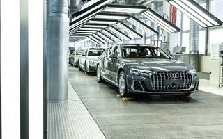 Audi oprește temporar producția modelelor A4, A5 și A8 din cauza războiului din Ucraina