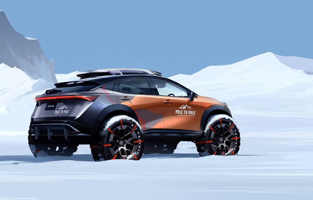 Un Nissan Ariya va pleca într-o aventură istorică de 27.000 de kilometri, de la Polul Nord la Polul Sud - Poza 2
