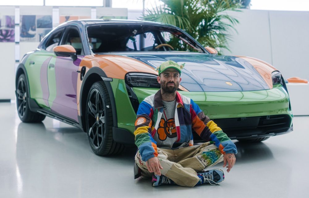 Porsche prezintă un nou Art Car: un Taycan Cross Turismo creat de artistul Sean Wotherspoon - Poza 1