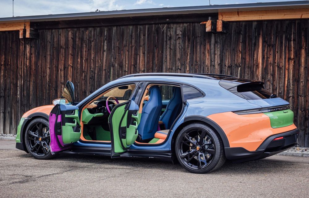 Porsche prezintă un nou Art Car: un Taycan Cross Turismo creat de artistul Sean Wotherspoon - Poza 3