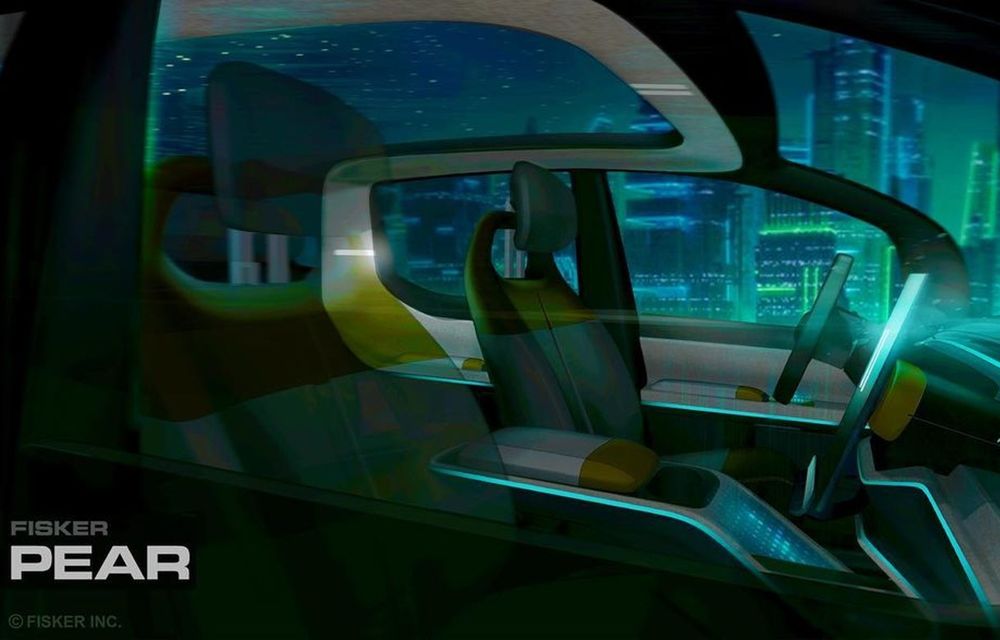 Prima imagine cu interiorul lui Fisker PEAR, un crossover electric de 28.000 de euro - Poza 1