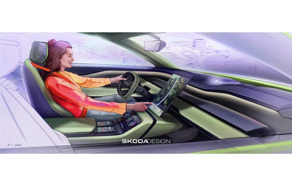 Conceptul Skoda Vision 7S dezvăluie noul limbaj de design al mărcii - Poza 50