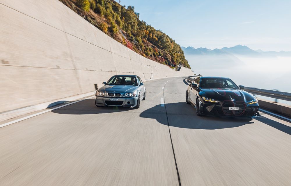 Întâlnire între tată și fiu: legendarele BMW M3 CSL și M4 CSL, față în față pe drumuri spectaculoase din Elveția - Poza 1