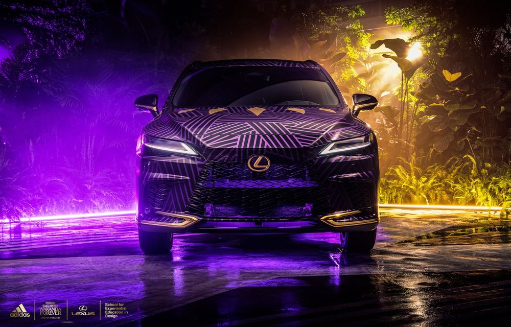 Lexus prezintă un exemplar unicat al lui RX 500h, inspirat din filmul Black Panther. Mașina, creată în colaborare cu Adidas - Poza 2