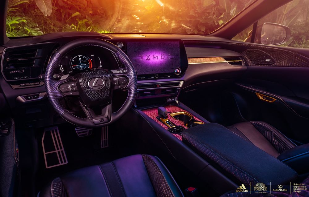 Lexus prezintă un exemplar unicat al lui RX 500h, inspirat din filmul Black Panther. Mașina, creată în colaborare cu Adidas - Poza 8