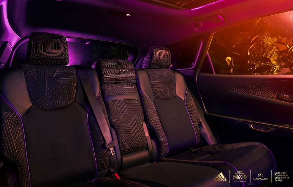 Lexus prezintă un exemplar unicat al lui RX 500h, inspirat din filmul Black Panther. Mașina, creată în colaborare cu Adidas - Poza 12