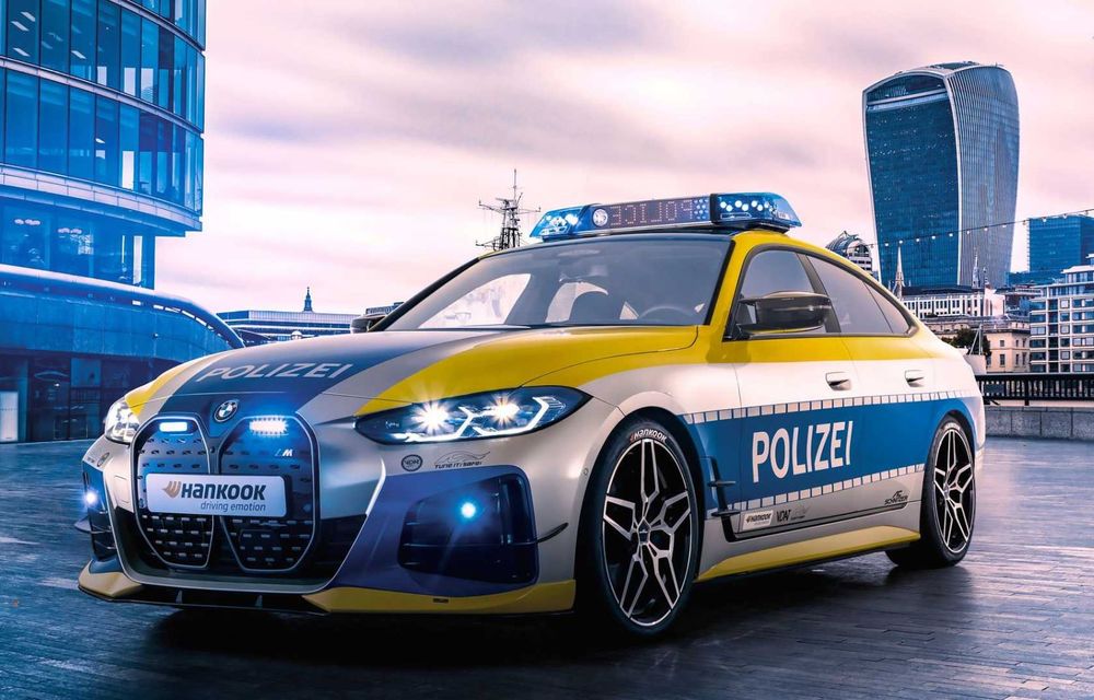 BMW i4 ajunge mașină de poliție. Electrica a fost pregătită de AC Schnitzer - Poza 5