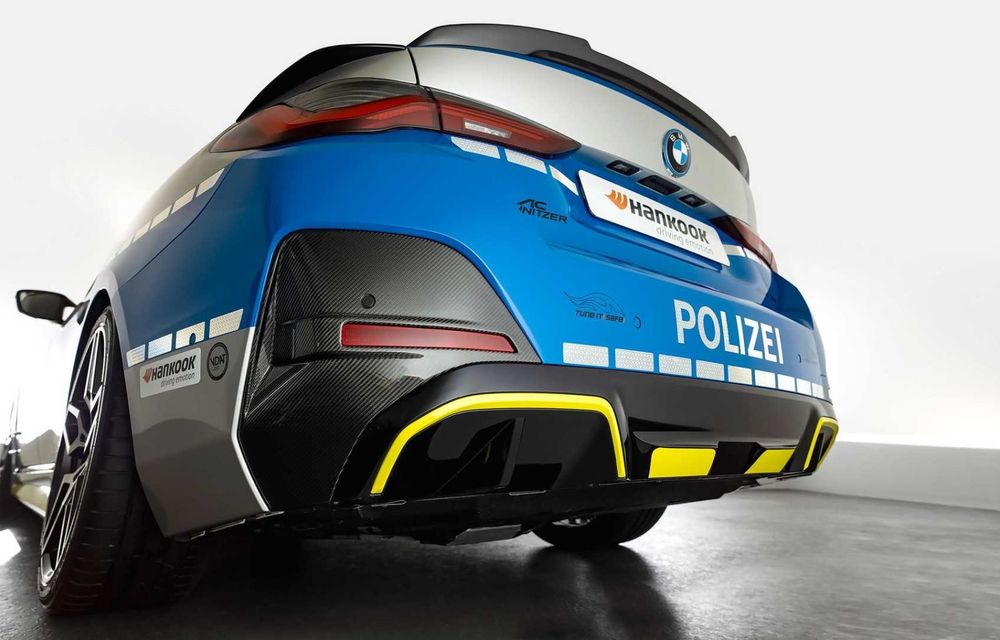BMW i4 ajunge mașină de poliție. Electrica a fost pregătită de AC Schnitzer - Poza 16