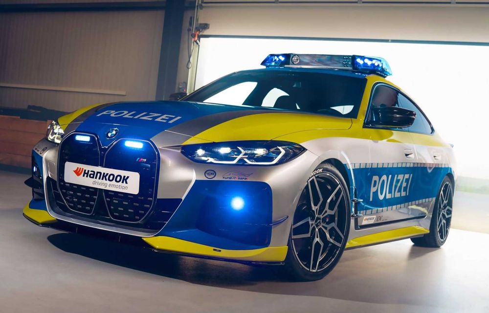 BMW i4 ajunge mașină de poliție. Electrica a fost pregătită de AC Schnitzer - Poza 6