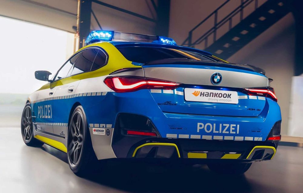 BMW i4 ajunge mașină de poliție. Electrica a fost pregătită de AC Schnitzer - Poza 14