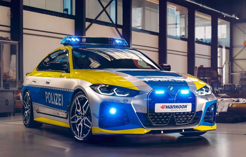 BMW i4 ajunge mașină de poliție. Electrica a fost pregătită de AC Schnitzer - Poza 7