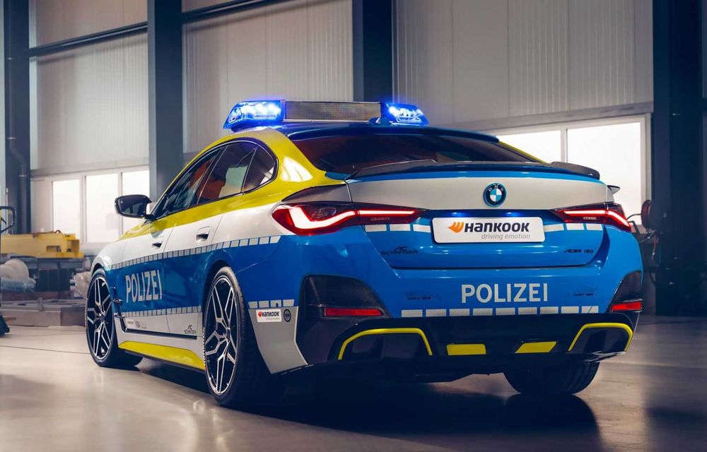 BMW i4 ajunge mașină de poliție. Electrica a fost pregătită de AC Schnitzer - Poza 15