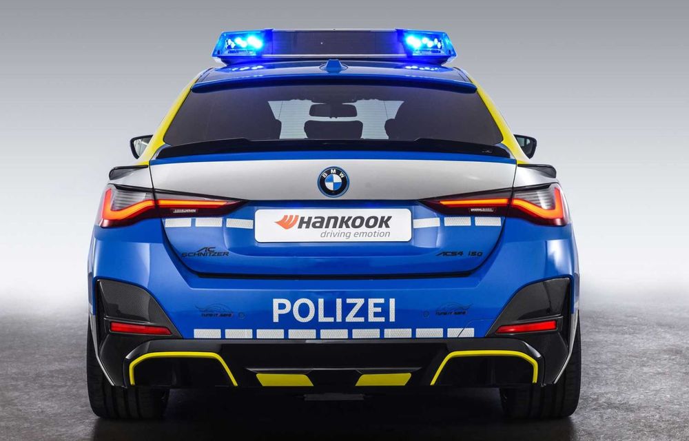 BMW i4 ajunge mașină de poliție. Electrica a fost pregătită de AC Schnitzer - Poza 18