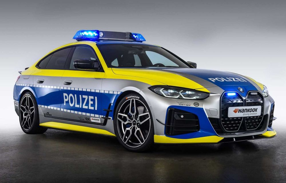 BMW i4 ajunge mașină de poliție. Electrica a fost pregătită de AC Schnitzer - Poza 1