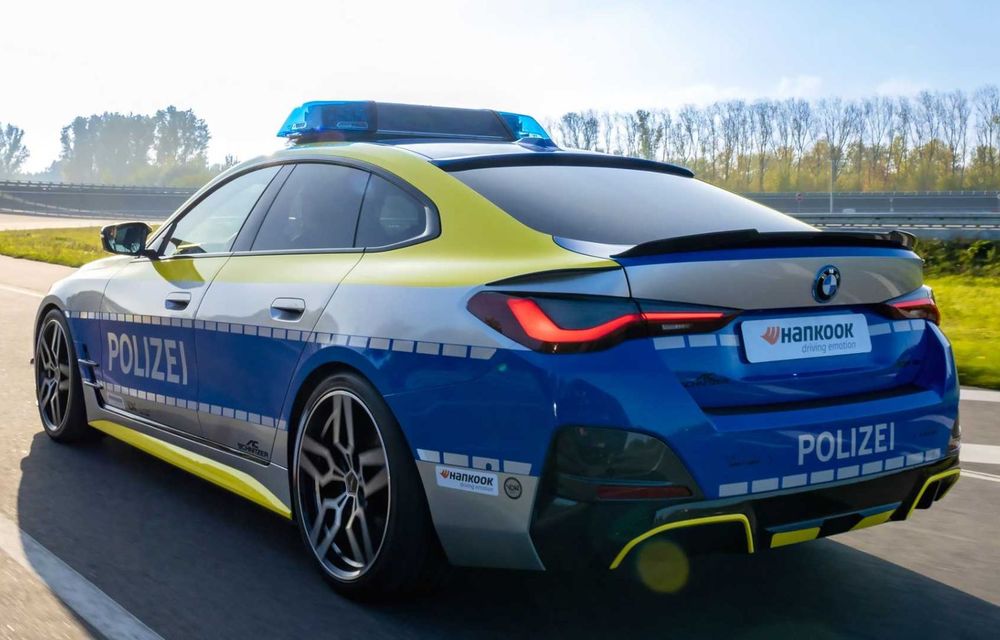 BMW i4 ajunge mașină de poliție. Electrica a fost pregătită de AC Schnitzer - Poza 12