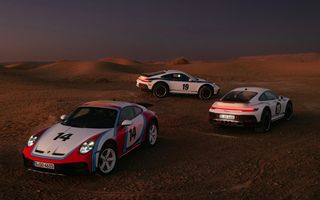 Porsche anunță o serie de teme retro pentru 911 Dakar, inclusiv legendara grafică 
