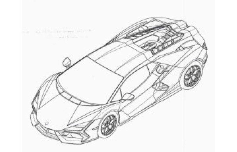 Primele schițe cu înlocuitorul lui Lamborghini Aventador: va avea motor V12 plug-in hybrid - Poza 1