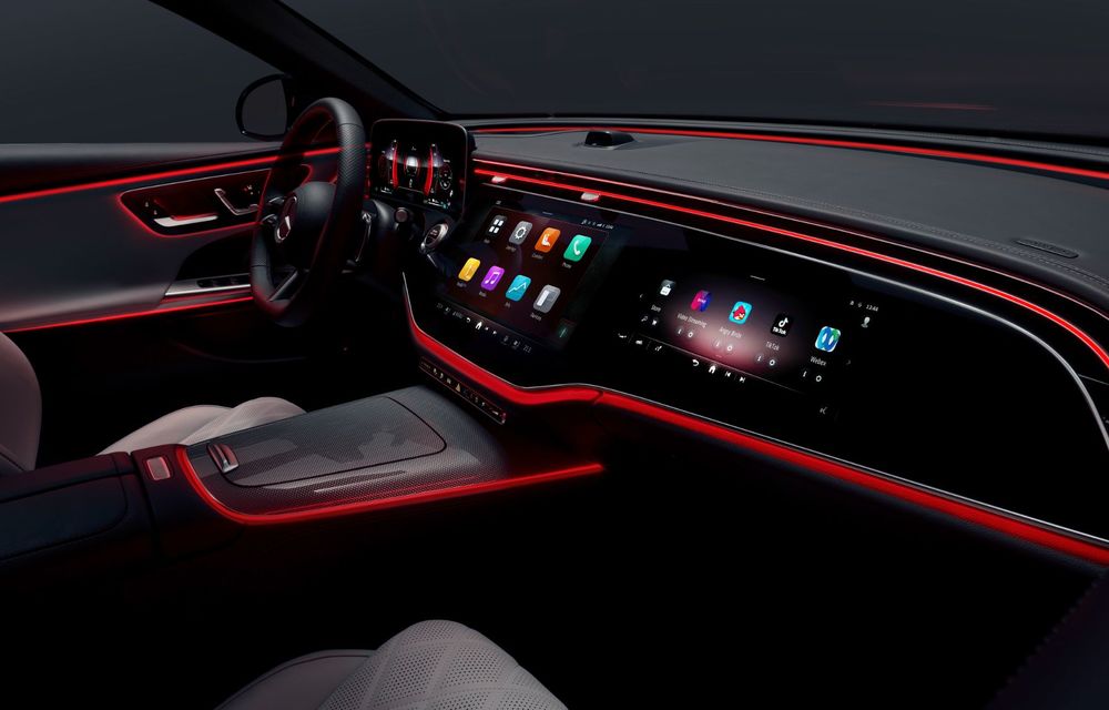 Imagini cu interiorul noului Mercedes-Benz Clasa E: cameră pentru videoconferință și TikTok - Poza 7