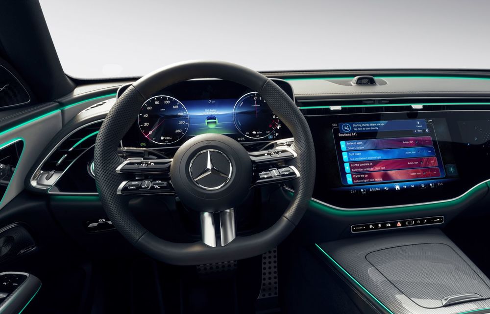 Imagini cu interiorul noului Mercedes-Benz Clasa E: cameră pentru videoconferință și TikTok - Poza 11