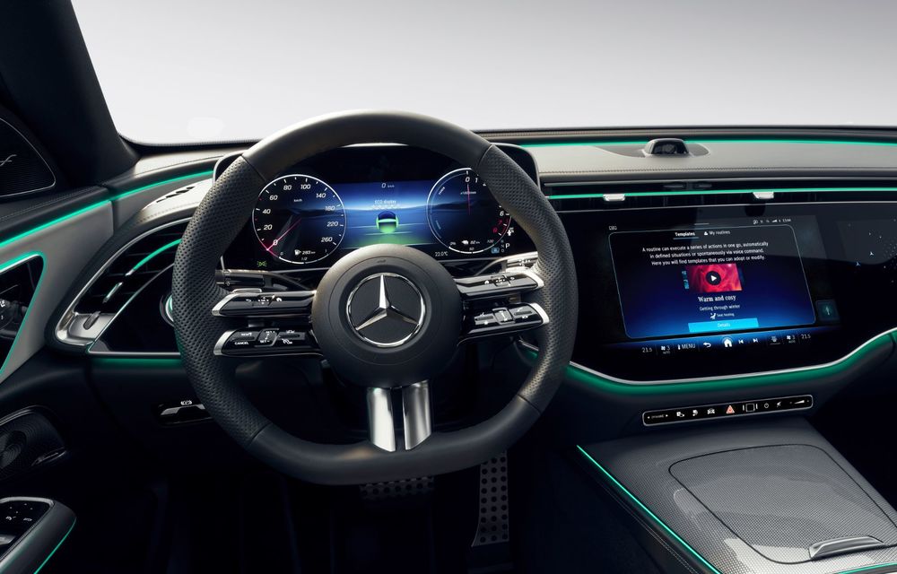 Imagini cu interiorul noului Mercedes-Benz Clasa E: cameră pentru videoconferință și TikTok - Poza 12