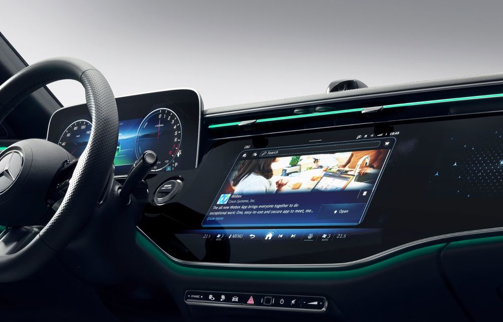 Imagini cu interiorul noului Mercedes-Benz Clasa E: cameră pentru videoconferință și TikTok - Poza 16