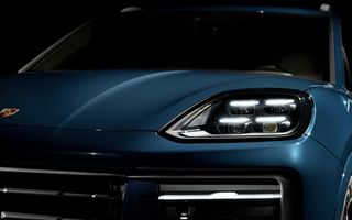 O ultimă imagine cu viitorul Porsche Cayenne facelift: faruri cu 16.384 de micro LED-uri