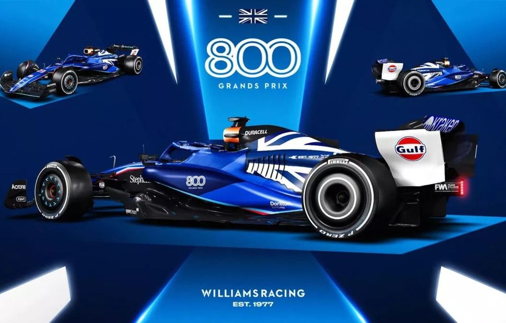 Formula 1: Williams prezintă o nouă grafică pentru etapa din Marea Britanie. Echipa sărbătorește 800 de curse în F1 - Poza 2