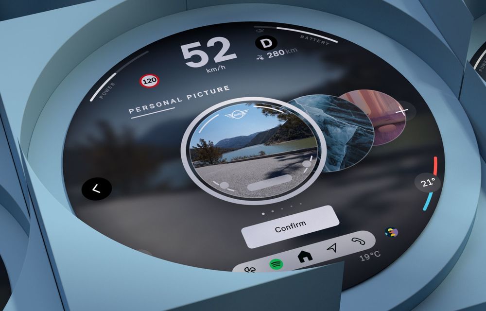 Mini dezvăluie oficial interiorul noii generații Cooper: display rotund cu efecte sonore speciale și sistem de operare nou - Poza 84