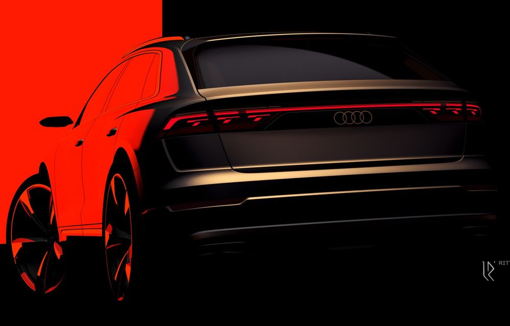 Imagine oficială cu noul Audi Q8 facelift: semnătură luminoasă nouă - Poza 1