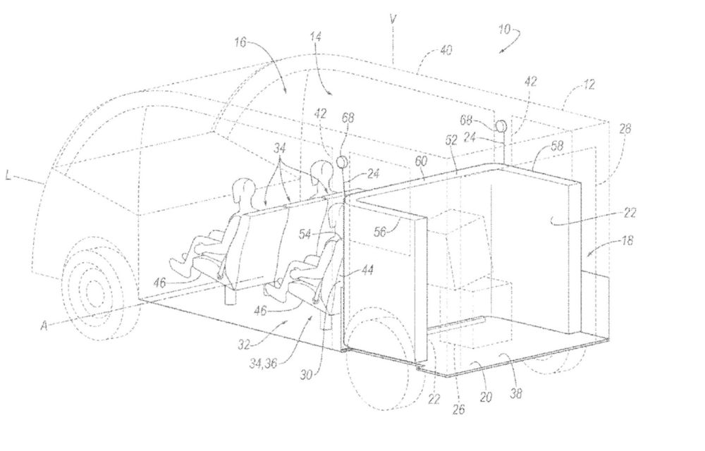 Ford patentează un nou tip de airbag, montat în podea, pe vehicule comerciale - Poza 1