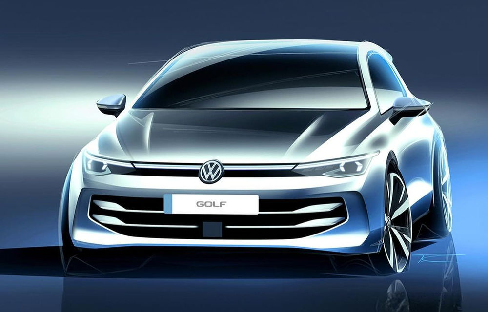 Primele schițe de design cu viitorul Volkswagen Golf facelift - Poza 1
