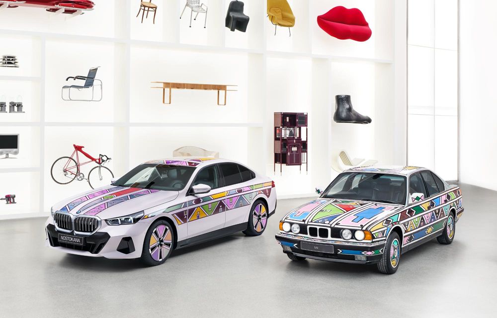 Electricul BMW i5, transformat în Art Car: grafică digitală care își schimbă culoarea - Poza 2