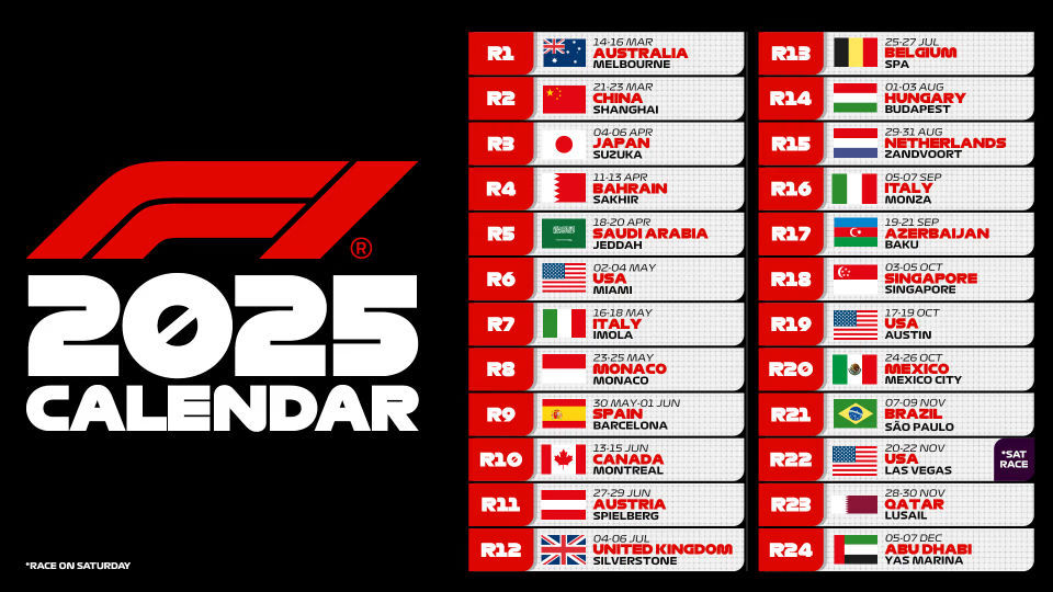 A fost anunțat calendarul Formulei 1 pentru 2025: 24 de etape - Poza 2