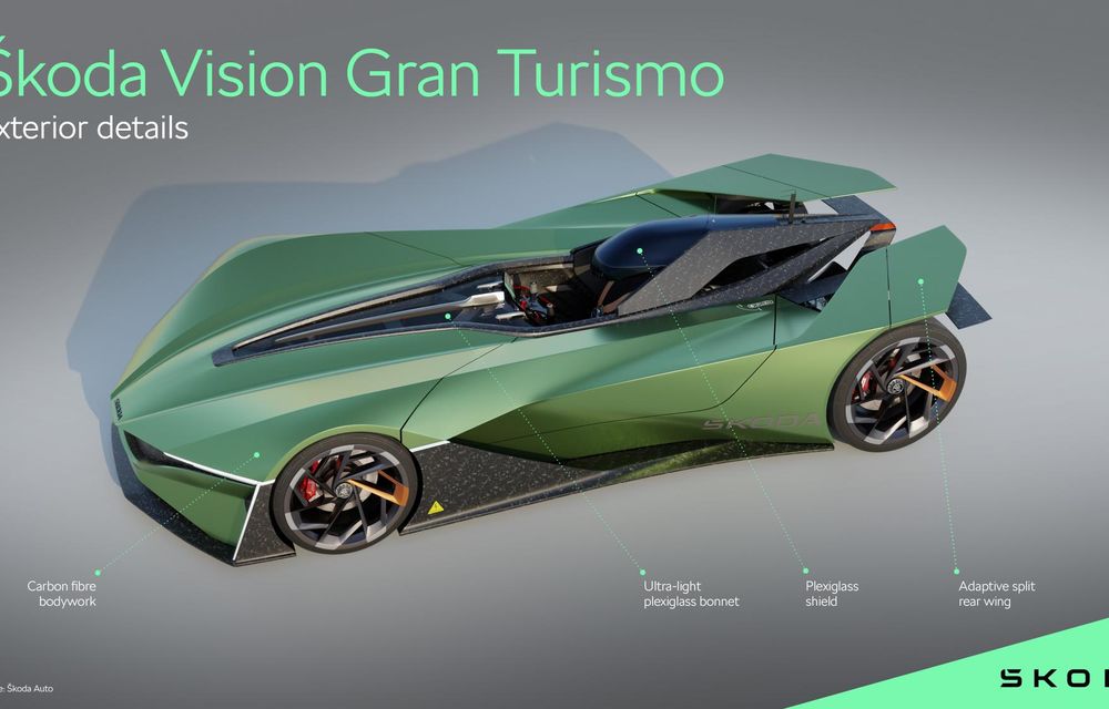 Noua Skoda Vision Gran Turismo, un concept exotic creat pentru Gran Turismo 7 - Poza 14