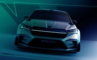 Primele imagini cu viitorul concept Skoda Enyaq RS Race: "Va evolua într-o mașină reală"