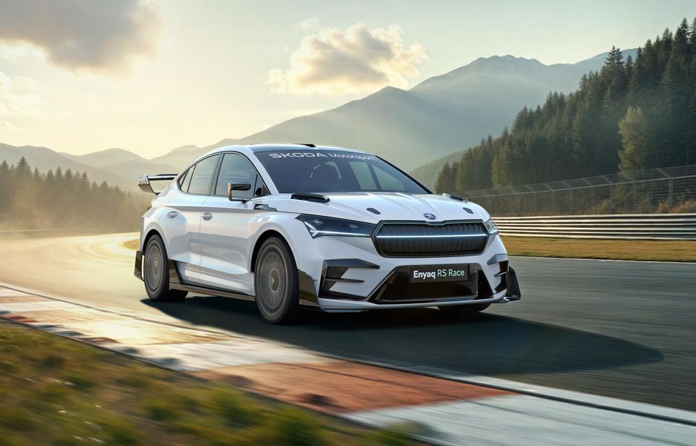 Noul concept Skoda Enyaq RS Race, o mașină de curse construită din materiale ecologice - Poza 13