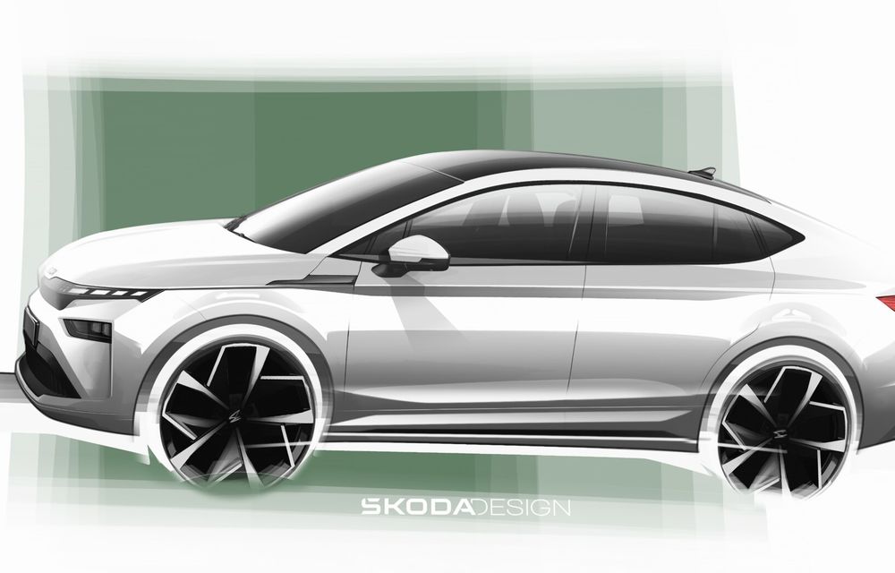 Skoda pregătește un facelift pentru Enyaq: primele schițe oficiale - Poza 2